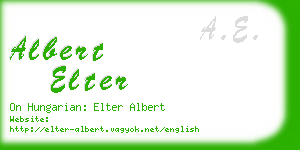 albert elter business card